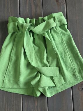 Wilfred Aritzia Green Paperbag Waist Tie Shorts Size 0 High Rise